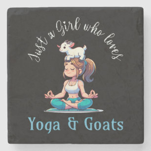 Just a girl who loves Yoga and Goats Stone Coaster