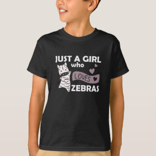 Just A Girl Who Loves Zebras Love Hearts Sweet T-Shirt