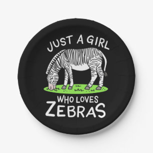 Just A Girl Who Loves Zebras Paper Plate