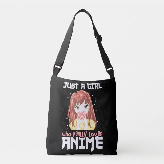 Just A Girl Who Really Loves Anime Crossbody Bag (Front)