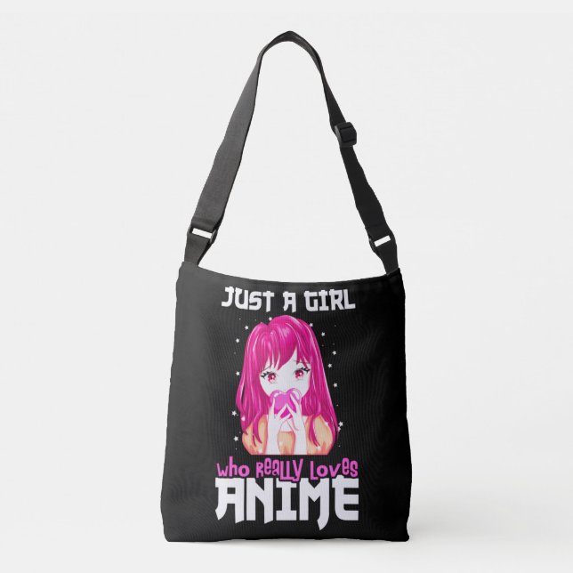 Just A Girl Who Really Loves Anime Crossbody Bag (Front)