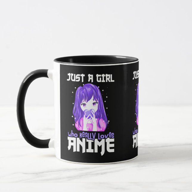 Just A Girl Who Really Loves Anime in Purple Mug (Left)