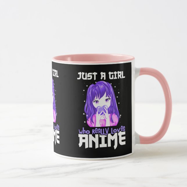 Just A Girl Who Really Loves Anime in Purple Mug (Right)