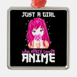 Just A Girl Who Really Loves Anime Metal Tree Decoration