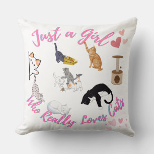 Just A Girl Who Really Loves Cats Cushion