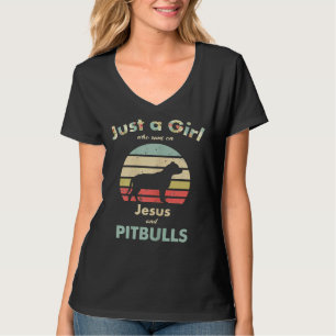 Just A Girl Who Runs On Jesus And Pitbulls T-Shirt