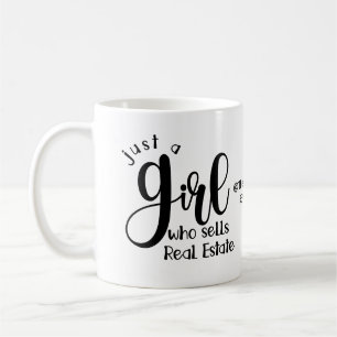 just a girl who sells real estate agent open house coffee mug