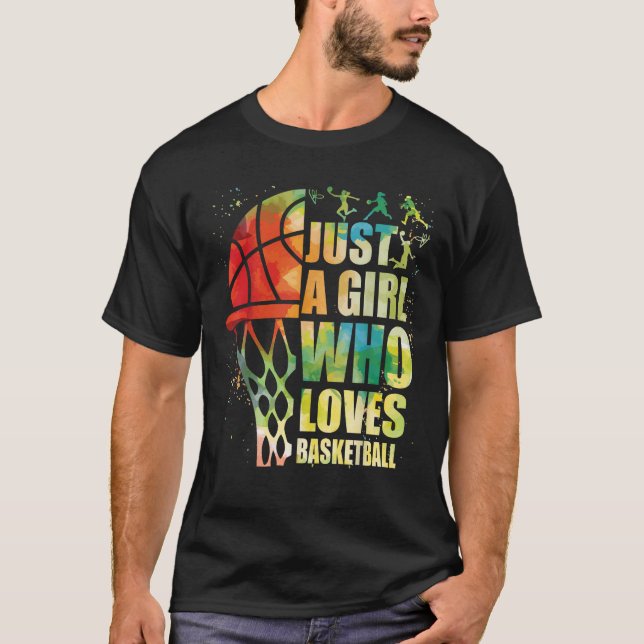 Just A Girl Whos Loves Basketball Kids Teen Girls  T-Shirt (Front)