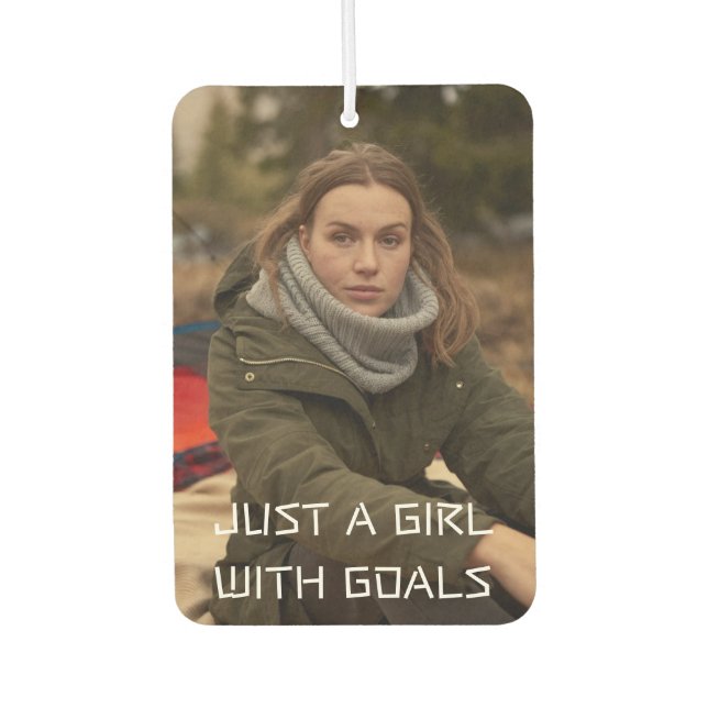 Just a girl with goals photo car air freshener (Front)