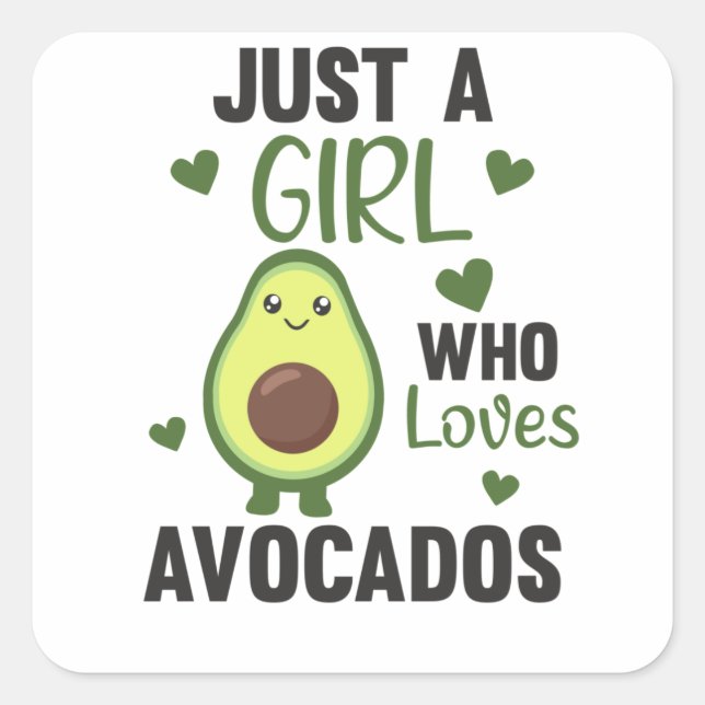 Just A Girl's Avocado Loves Sweet Avocado Square Sticker (Front)
