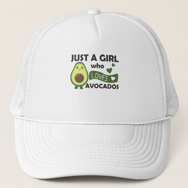 Just A Girl's Avocado Loves Sweet Avocado Trucker Hat (Front)