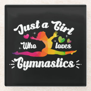 Just A Girls Who Loves Gymnastics Glass Coaster