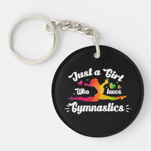 Just A Girls Who Loves Gymnastics Key Ring