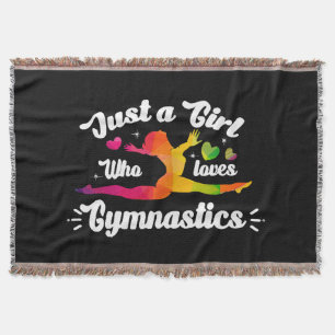 Just A Girls Who Loves Gymnastics Throw Blanket