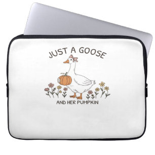 Just a Goose and Her Pumpkin Classic T-Shirt Laptop Sleeve