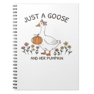 Just a Goose and Her Pumpkin Classic T-Shirt Notebook