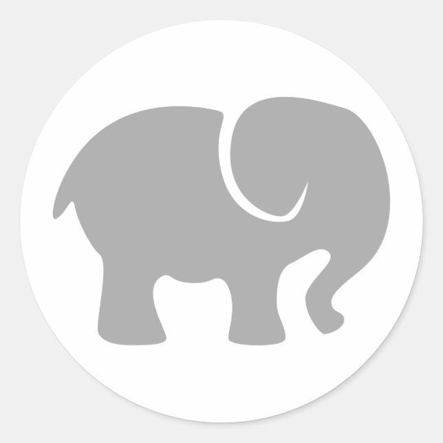 Just a Grey Elephant Classic Round Sticker (Front)