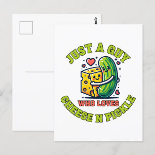 Just a guy who loves pickle postcard