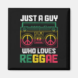 Just A Guy Who Loves Reggae Music Jamaica Vintage Magnet