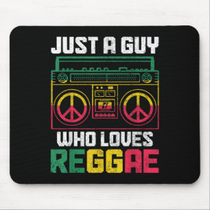 Just A Guy Who Loves Reggae Music Jamaica Vintage  Mouse Mat