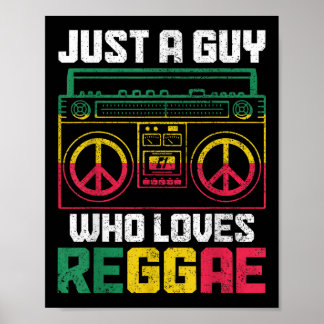 Just A Guy Who Loves Reggae Music Jamaica Vintage Poster