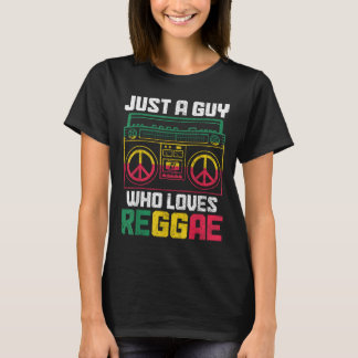 Just A Guy Who Loves Reggae Music Jamaica Vintage  T-Shirt