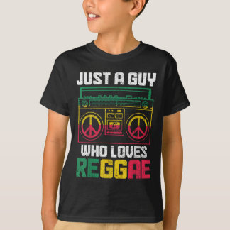Just A Guy Who Loves Reggae Music Jamaica Vintage  T-Shirt