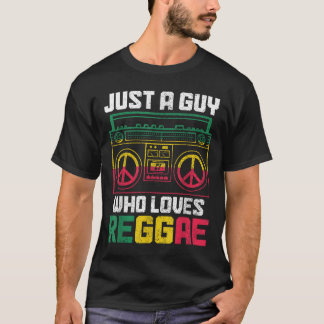 Just A Guy Who Loves Reggae Music Jamaica Vintage  T-Shirt