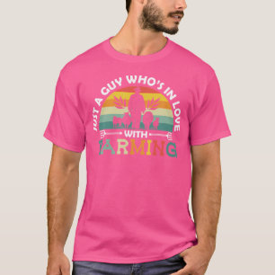 Just A Guy Who'S In Love With Farming Sheep Farmer T-Shirt