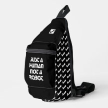 Just a Human Not a Robot Black White Modern