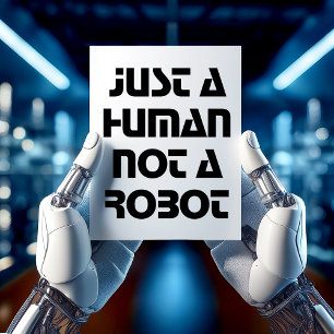 Just a Human Not a Robot Typography Postcard