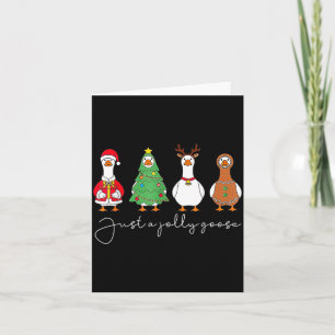 Just A Jolly Cute Goose Funny Merry Goosemas Chris Card