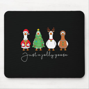 Just A Jolly Cute Goose Funny Merry Goosemas Chris Mouse Mat