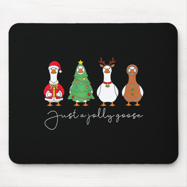 Just A Jolly Cute Goose Funny Merry Goosemas Chris Mouse Mat (Front)
