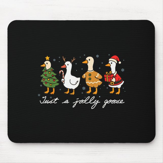 Just A Jolly Cute Goose Funny Merry Goosemas Chris Mouse Mat (Front)