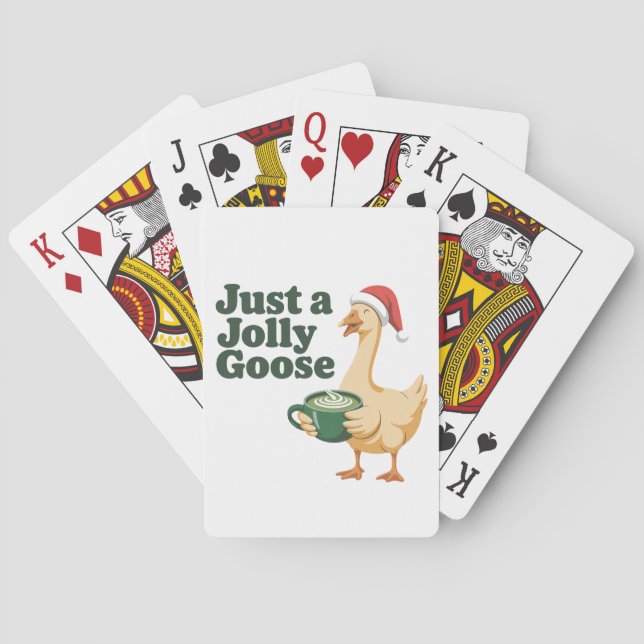 Just a Jolly Goose Christmas Bird Lovers  Playing Cards (Back)