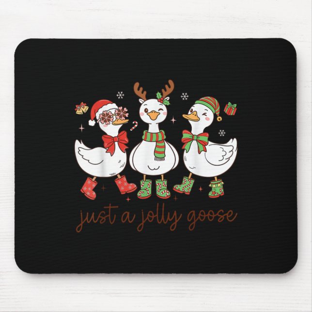Just A Jolly Goose -christmas Goose - Merry Goosma Mouse Mat (Front)