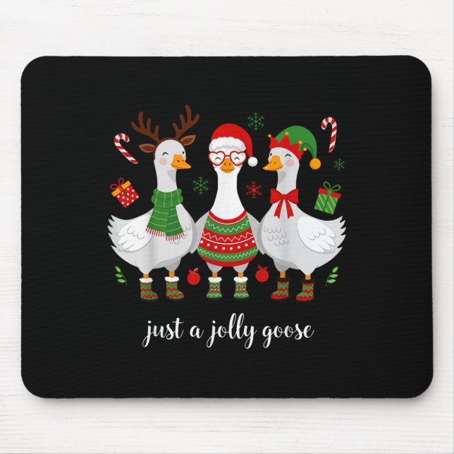 Just A Jolly Goose -christmas Goose - Merry Goosma Mouse Mat (Front)
