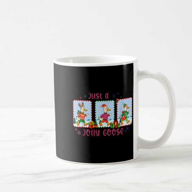 Just A Jolly Goose Christmas Santa Bow Xmas Light  Coffee Mug (Right)