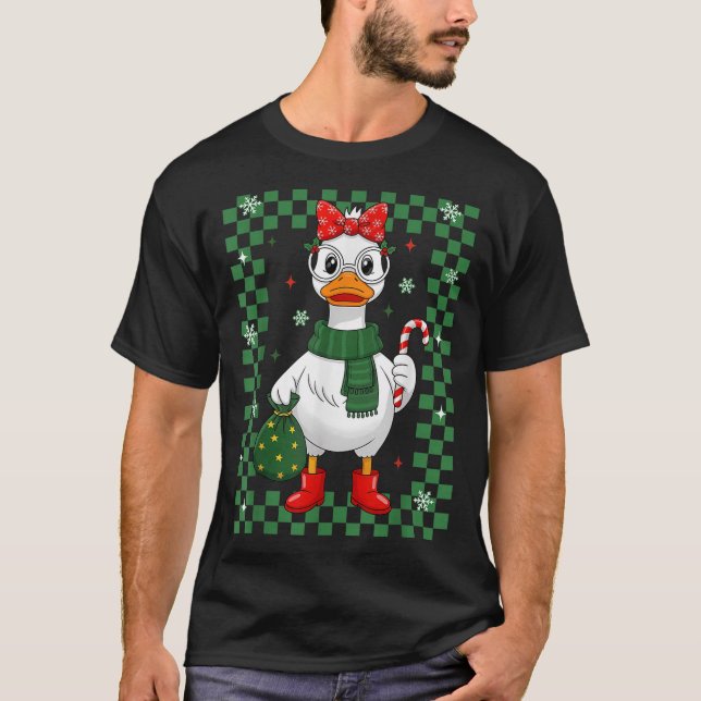 Just A Jolly Goose Christmas Silly Goose Funny Xma T-Shirt (Front)