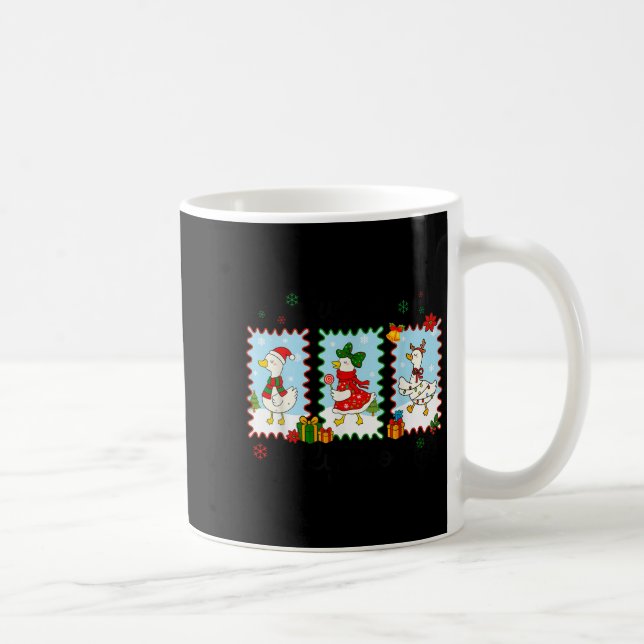 Just A Jolly Goose Funny Goose Santa Reindeer Cute Coffee Mug (Right)
