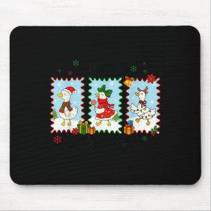 Just A Jolly Goose Funny Goose Santa Reindeer Cute Mouse Mat