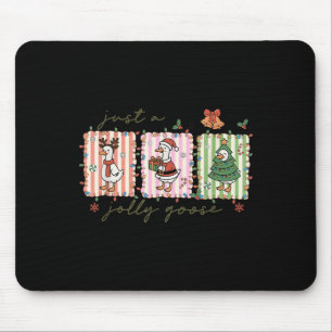Just A Jolly Goose Funny Goose Santa Reindeer Cute Mouse Mat