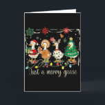 Just A Jolly Goose Funny Silly Goose Santa Christm Card<br><div class="desc">Just A Jolly Goose Funny Silly Goose Santa Christmas Xmas</div>