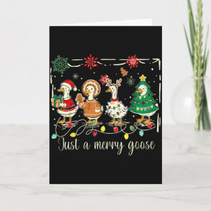 Just A Jolly Goose Funny Silly Goose Santa Christm Card