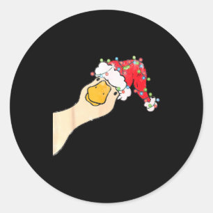Just A Jolly Goose Funny Silly Goose Santa Christm Classic Round Sticker
