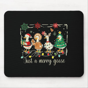 Just A Jolly Goose Funny Silly Goose Santa Christm Mouse Mat