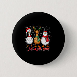 Just A Jolly Goose Merry Goosemas Christmas Santa  6 Cm Round Badge