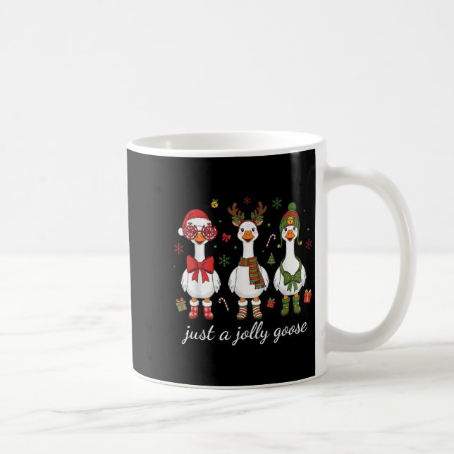 Just A Jolly Goose, Retro Christmas Goose, Santa G Coffee Mug (Right)