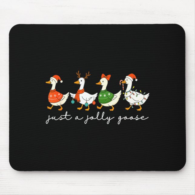 Just A Jolly Goose Santa Christmas Goose Farm Merr Mouse Mat (Front)